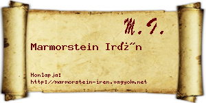 Marmorstein Irén névjegykártya
